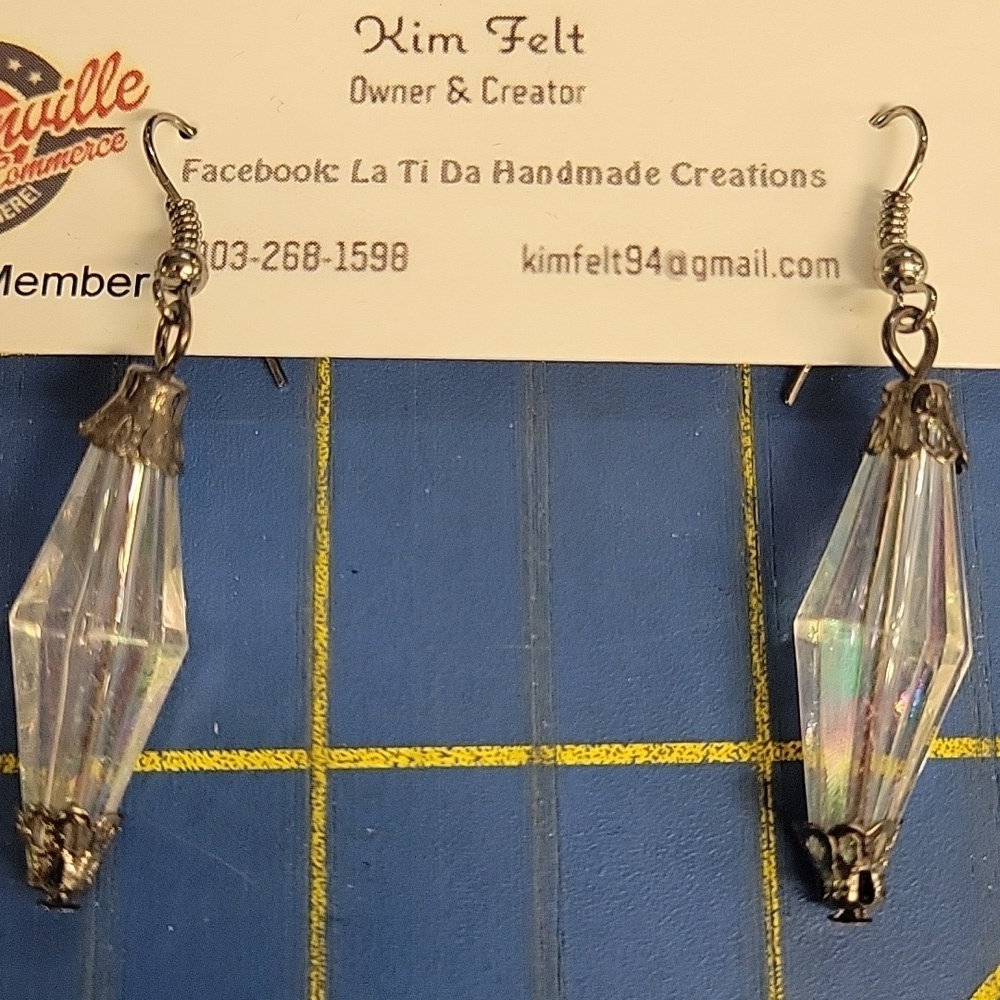 Clear Catheral Dangle Earrings